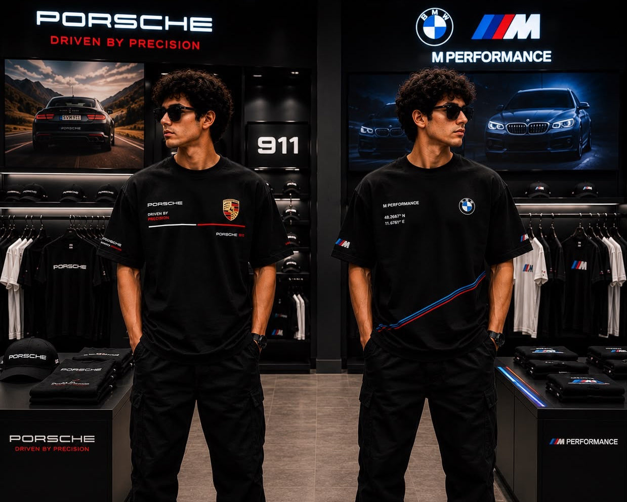 *COMBO OFFER*
BMW M Motorsport + Porsche 911 Oversized Tee_Black