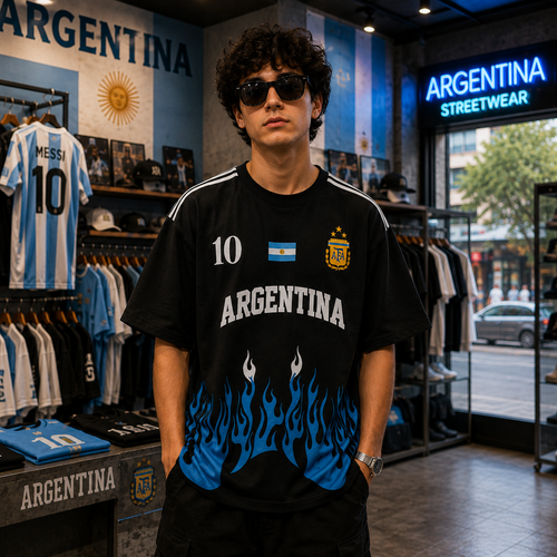 Argentina Blue Flame Oversized T-Shirt