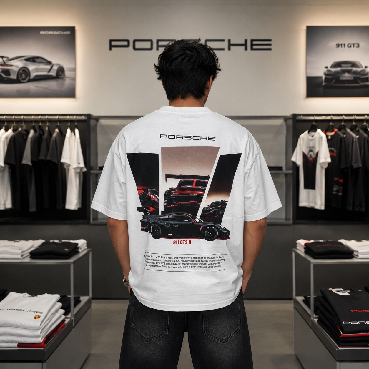 Porsche 911 GT3 R Oversized T-Shirt – White