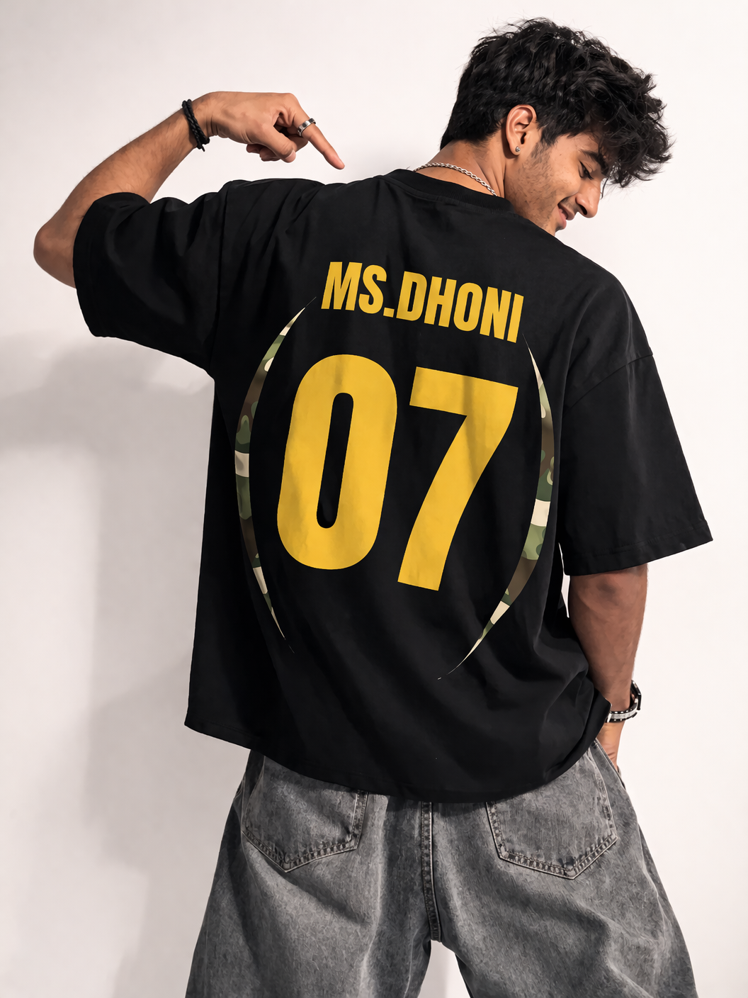 Captain 07 Oversized Tee – 240 GSM Premium Cotton (Black)