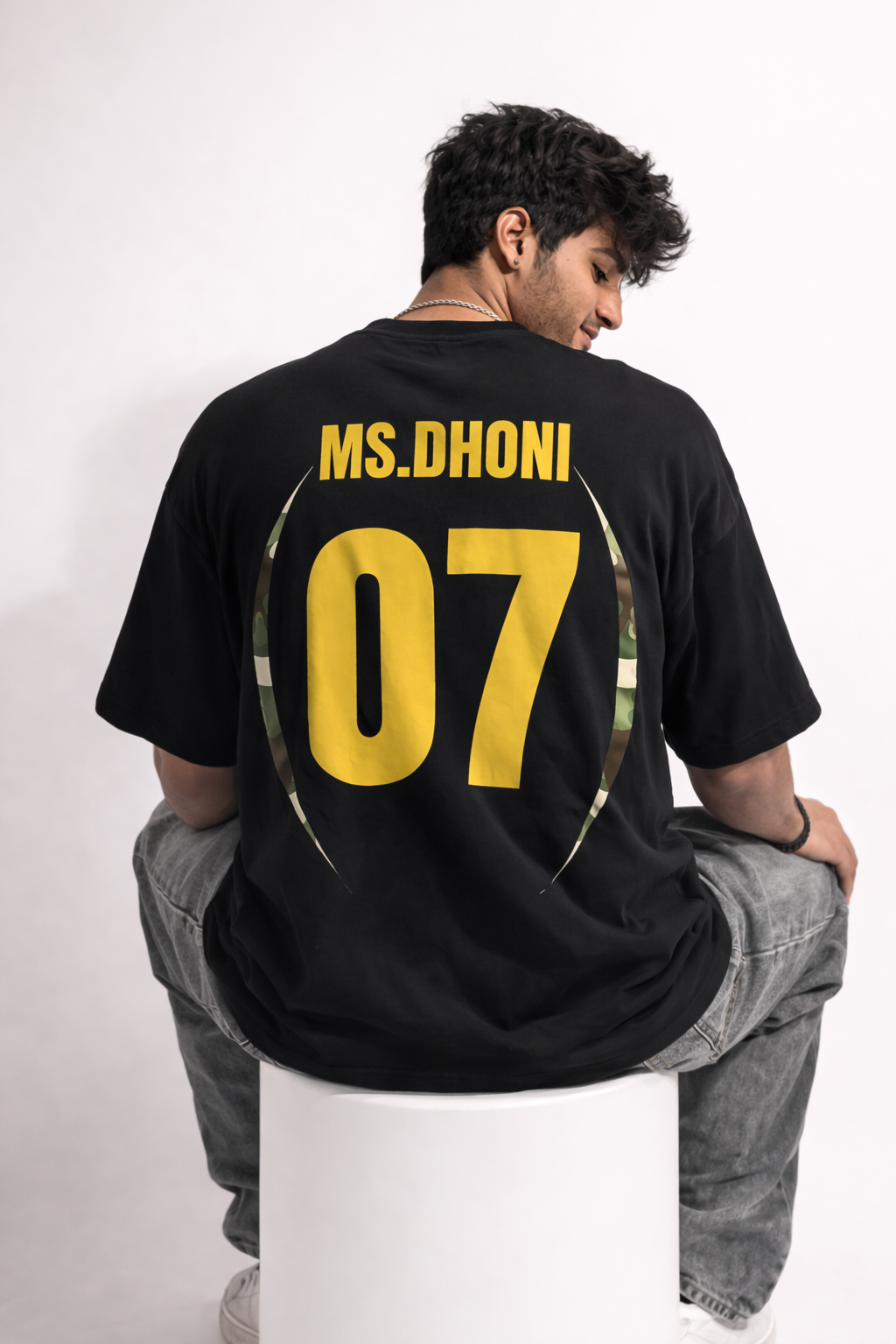 Captain 07 Oversized Tee – 240 GSM Premium Cotton (Black)