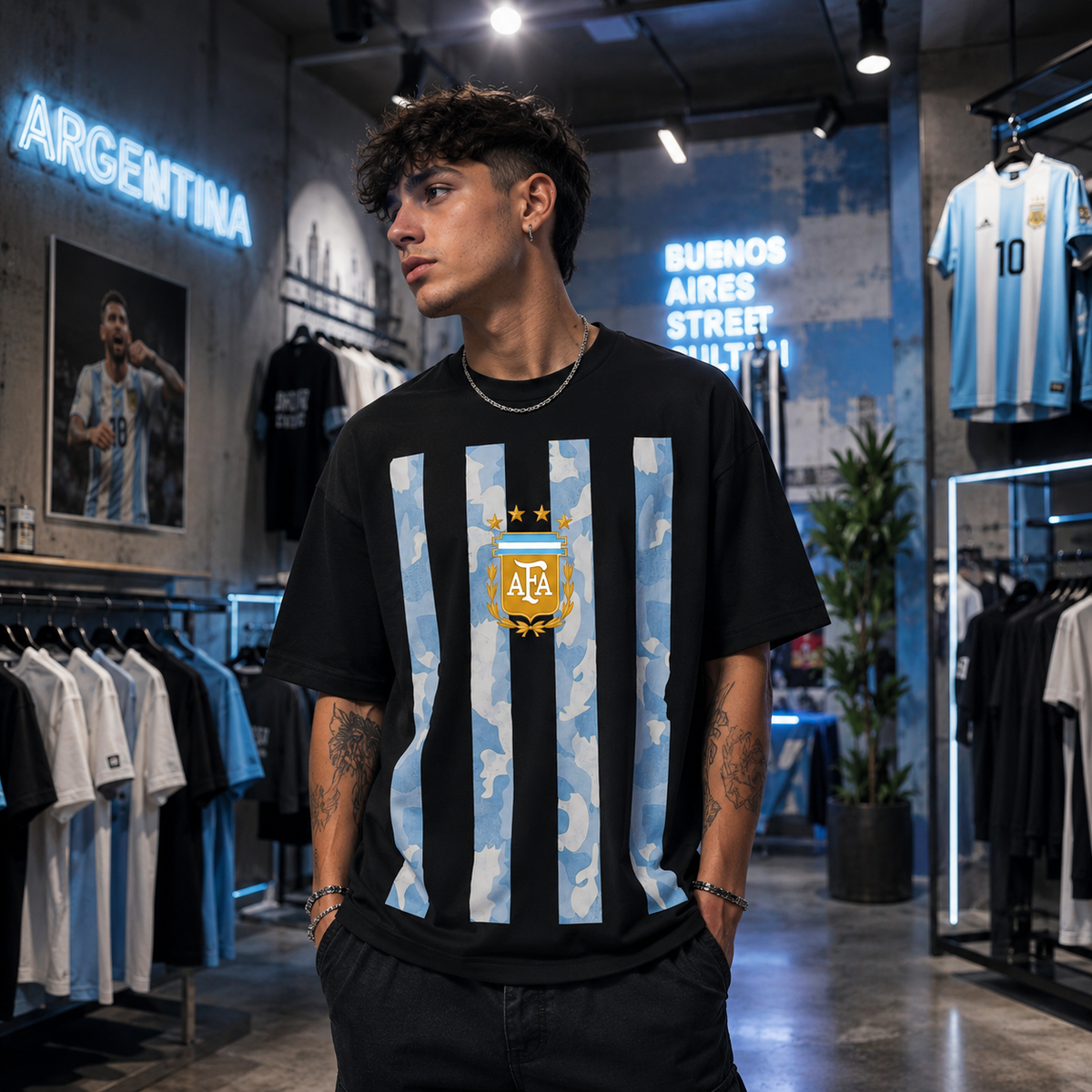 Argentina Oversized Football T-Shirt